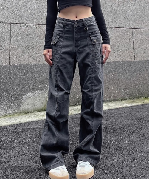 LAMPOON(ランプーン)の「フレアカーゴパンツ(カーゴパンツ・レディース・グレー/ベージュ・MEDIUM/LARGE/SMALL)」の11枚目の写真