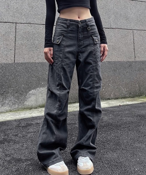 LAMPOON(ランプーン)の「フレアカーゴパンツ(カーゴパンツ・レディース・グレー/ベージュ・MEDIUM/LARGE/SMALL)」の12枚目の写真