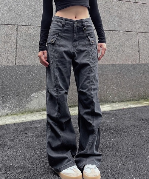 LAMPOON(ランプーン)の「フレアカーゴパンツ(カーゴパンツ・レディース・グレー/ベージュ・MEDIUM/LARGE/SMALL)」の13枚目の写真