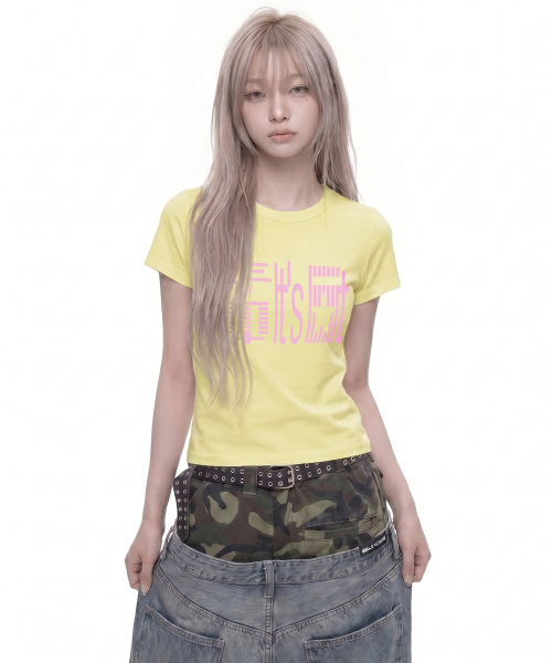 GRAVER（グレーバー）の「[ウーマン]LITスリムフィット半袖Tシャツ_2カラー（Tシャツ/カットソー・レディース・ライム/イエロー・ONE SIZE）」の5枚目の写真