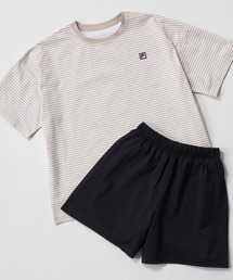 FILA（フィラ）の「【FILA:フィラ】キッズボーダーラッシュTシャツ+ハーフパンツセットアップ水着  インナーショーツ一体型（水着）」