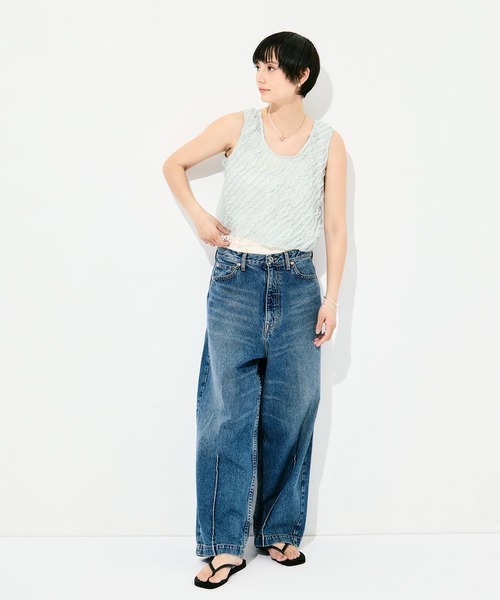 muller of yoshiokubo（ミュラーオブヨシオクボ）の「[muller of yoshiokubo/ミュラー オブ ヨシオクボ]RUFFLE CHIFFON LAYER TOP（キャミソール・レディース・ブラック/アイボリー/ミント・FREE）」の17枚目の写真