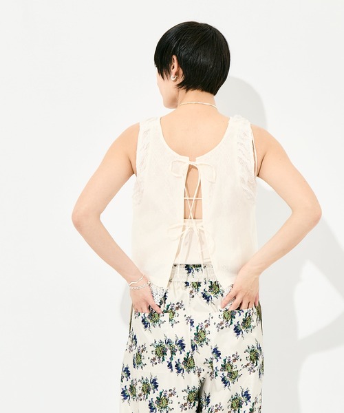 muller of yoshiokubo（ミュラーオブヨシオクボ）の「[muller of yoshiokubo/ミュラー オブ ヨシオクボ]RUFFLE CHIFFON LAYER TOP（キャミソール・レディース・ブラック/アイボリー/ミント・FREE）」の19枚目の写真