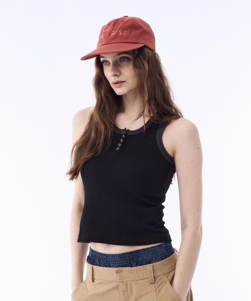 BENUA（ベヌア）の「Waffle henry tank top - ワッフルヘンリータンクトップ -（タンクトップ・レディース・カモフラージュ/ブラック・FREE）」の16枚目の写真