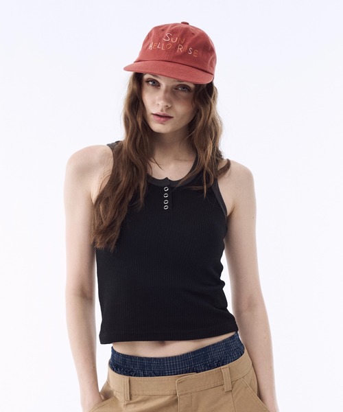 BENUA（ベヌア）の「Waffle henry tank top - ワッフルヘンリータンクトップ -（タンクトップ・レディース・カモフラージュ/ブラック・FREE）」の18枚目の写真