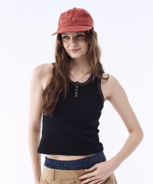 BENUA（ベヌア）の「Waffle henry tank top - ワッフルヘンリータンクトップ -（タンクトップ・レディース・カモフラージュ/ブラック・FREE）」の19枚目の写真