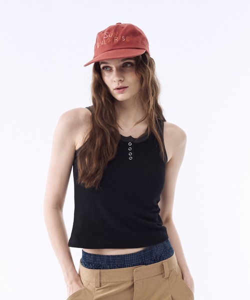 BENUA（ベヌア）の「Waffle henry tank top - ワッフルヘンリータンクトップ -（タンクトップ・レディース・カモフラージュ/ブラック・FREE）」の22枚目の写真