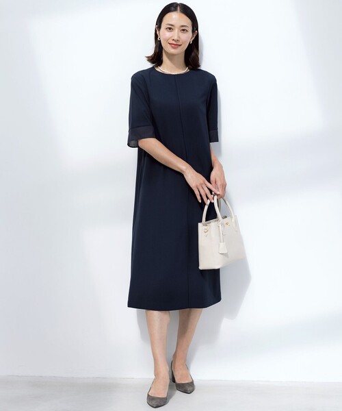 J.PRESS(ジェイプレス)の「【セットアップ対応・人気素材】Light ジョーゼット ワンピース(ワンピース・レディース・ネイビー系/ダークブラウン系・9/11)」の3枚目の写真