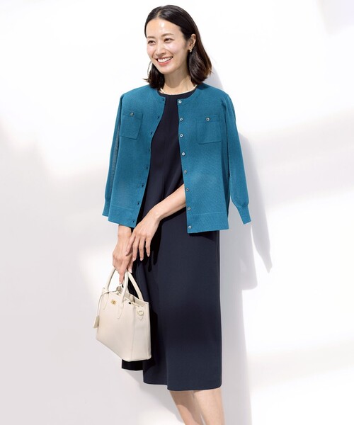 J.PRESS(ジェイプレス)の「【セットアップ対応・人気素材】Light ジョーゼット ワンピース(ワンピース・レディース・ネイビー系/ダークブラウン系・9/11)」の5枚目の写真