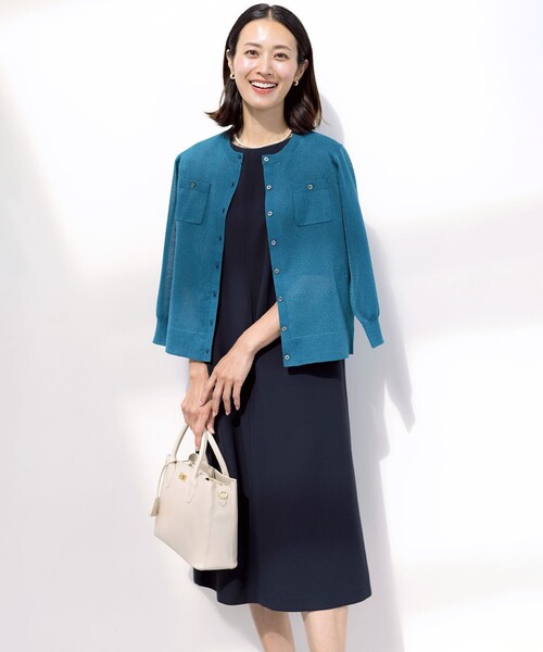 J.PRESS(ジェイプレス)の「【セットアップ対応・人気素材】Light ジョーゼット ワンピース(ワンピース・レディース・ネイビー系/ダークブラウン系・9/11)」の6枚目の写真