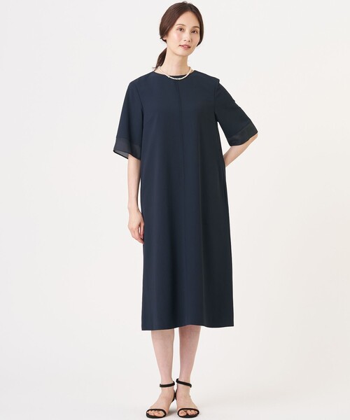 J.PRESS(ジェイプレス)の「【セットアップ対応・人気素材】Light ジョーゼット ワンピース(ワンピース・レディース・ネイビー系/ダークブラウン系・9/11)」の7枚目の写真