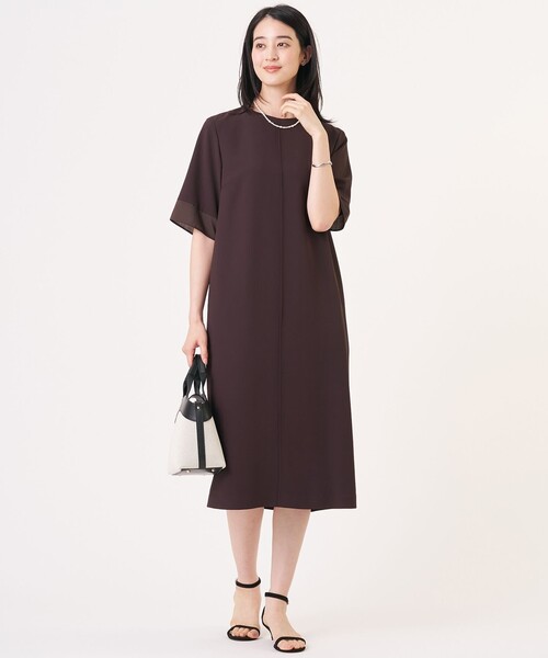 J.PRESS(ジェイプレス)の「【セットアップ対応・人気素材】Light ジョーゼット ワンピース(ワンピース・レディース・ネイビー系/ダークブラウン系・9/11)」の10枚目の写真