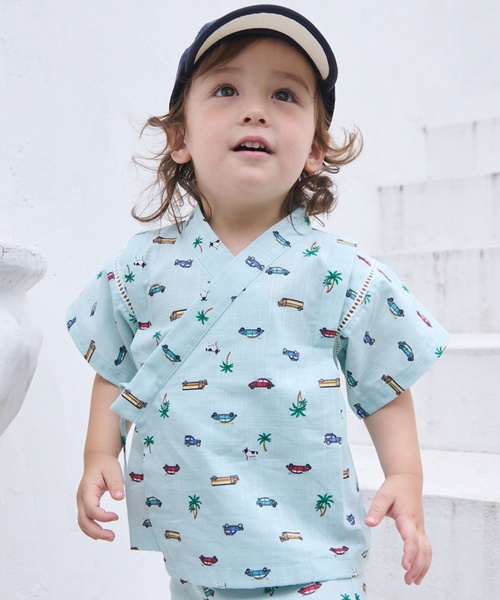 petit main(プティマイン)の「【WEB別注】BOYSアソート甚平(浴衣・キッズ・サックスブルー/ネイビー・80cm/110cm/120cm/100cm/130cm/90cm)」の10枚目の写真