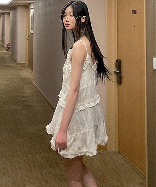 AsheKsha(アシクシャ)の「ストラップドレス(ワンピース・レディース・ホワイト・F)」の11枚目の写真