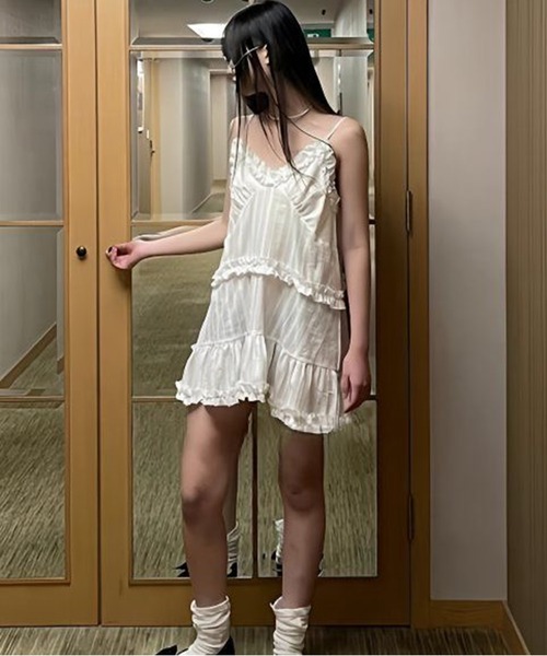 AsheKsha(アシクシャ)の「ストラップドレス(ワンピース・レディース・ホワイト・F)」の12枚目の写真