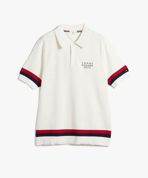 TOMMY HILFIGER（トミーヒルフィガー）の「半袖コットンポロシャツ（ポロシャツ・メンズ・ホワイト/ネイビー・SMALL/X-LARGE/LARGE/MEDIUM）」の7枚目の写真