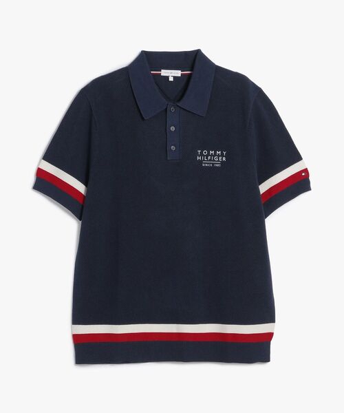 TOMMY HILFIGER（トミーヒルフィガー）の「半袖コットンポロシャツ（ポロシャツ・メンズ・ホワイト/ネイビー・SMALL/X-LARGE/LARGE/MEDIUM）」の13枚目の写真