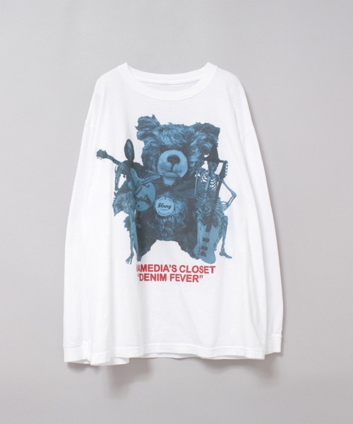 RNA(アールエヌエー)の「M2730 ベアースカルプリントロンT(Tシャツ/カットソー・レディース・ブラック/ホワイト/杢グレー・MEDIUM)」の14枚目の写真