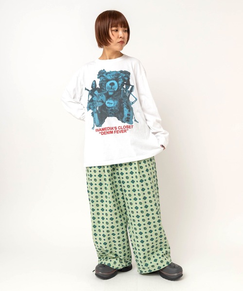 RNA(アールエヌエー)の「M2730 ベアースカルプリントロンT(Tシャツ/カットソー・レディース・ブラック/ホワイト/杢グレー・MEDIUM)」の5枚目の写真