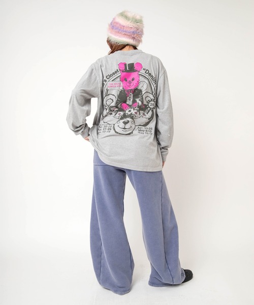 RNA(アールエヌエー)の「M2730 ベアースカルプリントロンT(Tシャツ/カットソー・レディース・ブラック/ホワイト/杢グレー・MEDIUM)」の13枚目の写真
