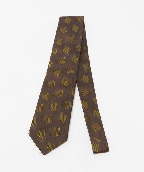 UNITED ARROWS(ユナイテッドアローズ)の「スクエア コモン ジャガード ネクタイ(ネクタイ・メンズ・ダークブラウン/ダークグレー・FREE)」の1枚目の写真