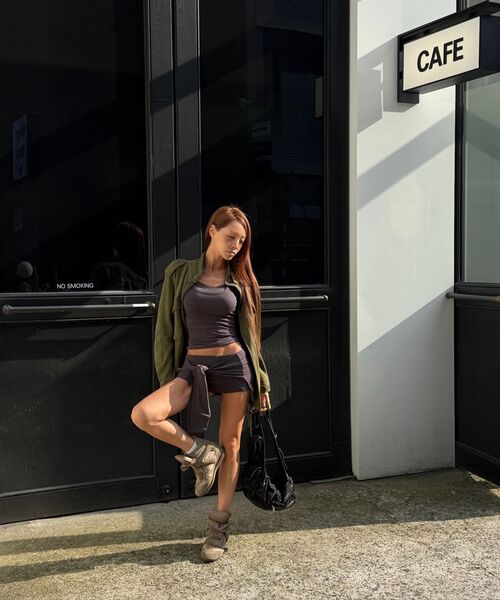 ODOR（オドー）の「Tie short pants - Charcoal（スウェットパンツ・レディース・その他・1/2）」の18枚目の写真