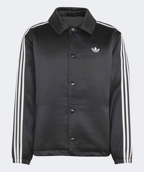 adidas（アディダス）の「adidas/アディダス 3 STRIPES SATIN COACHES JACKET スリーストライプス サテン コーチジャケット ライトアウター ブルゾン 袖ライン ブランドロゴ シンプル ベーシック メンズ レディース 2026年秋冬 秋服（スタジャン・メンズ・ブラック/ライトブラウン・S/M/L/XL）」の12枚目の写真