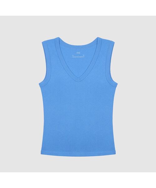 AENE（エイネ）の「Vスリーブレス（ネイビー）（Tシャツ/カットソー・レディース・ブルー/ネイビー/レッド/ブラック/ホワイト・FREE）」の4枚目の写真