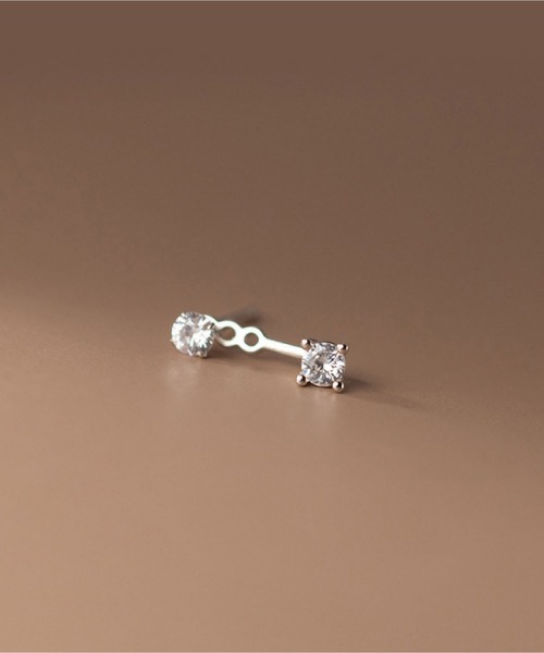 LA VORAGINE(ラ ヴォラジネ)の「2 粒石後ろ吊りミニピアス アレルギー対応(ピアス(両耳用)・レディース・GOLD/Silver・FREE)」の7枚目の写真