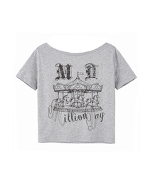 M.D メリーゴーランド ワンオフショルダー 半袖Tシャツ