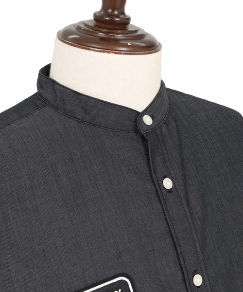 seventy seven(セブンティセブン)の「ms6597- denim style band collar L-S shirt (funny arch) バンドカラー長袖シャツ(7726W310)(シャツ/ブラウス・メンズ・ブラック/インディゴブルー・S/M/L/XL)」の15枚目の写真
