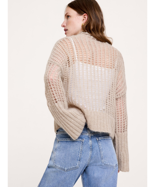 Banana Republic(バナナリパブリック)の「イタリアン オープンステッチ ファネルネック セーター(ニット/セーター・レディース・ナチュラル/ブラック・XS/S/M/L)」の3枚目の写真