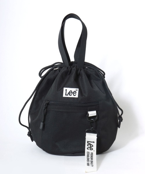 Lee(リー)の「Lee/リー 撥水 ロゴ ワンポイント刺繍 テープチャーム付き 巾着ショルダーバッグ/レディース メンズ(ショルダーバッグ・レディース・ブラック×ホワイト/ブラック×パープル/ブラック×グリーン/ブラック×ピンク/ブラック×ブラック・FREE)」の15枚目の写真