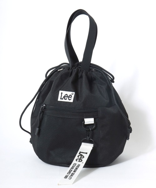 Lee(リー)の「Lee/リー 撥水 ロゴ ワンポイント刺繍 テープチャーム付き 巾着ショルダーバッグ/レディース メンズ(ショルダーバッグ・レディース・ブラック×ホワイト/ブラック×パープル/ブラック×グリーン/ブラック×ピンク/ブラック×ブラック・FREE)」の17枚目の写真