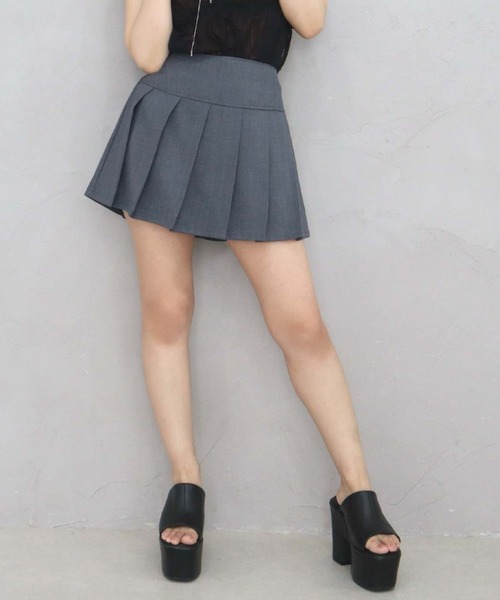 CECIL McBEE(セシルマクビー)の「【CECIL McBEE】プリーツミニスカート(スカート・レディース・チャコールグレー・LARGE/MEDIUM)」の1枚目の写真