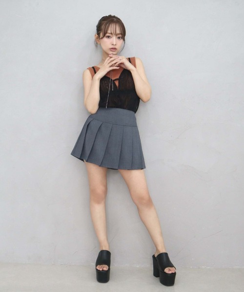 CECIL McBEE(セシルマクビー)の「【CECIL McBEE】プリーツミニスカート(スカート・レディース・チャコールグレー・LARGE/MEDIUM)」の2枚目の写真