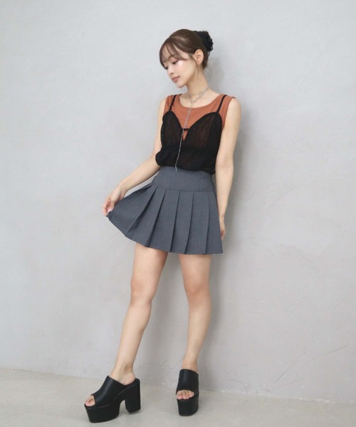 CECIL McBEE(セシルマクビー)の「【CECIL McBEE】プリーツミニスカート(スカート・レディース・チャコールグレー・LARGE/MEDIUM)」の3枚目の写真