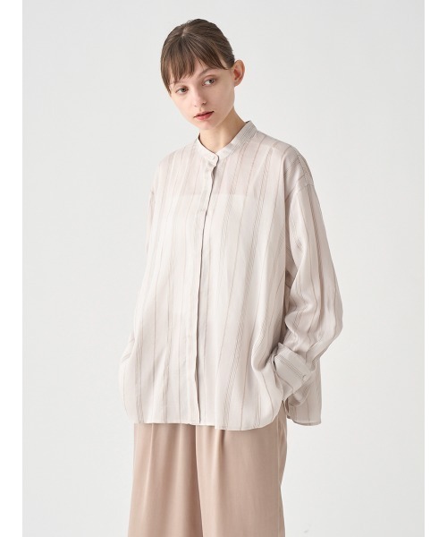 JOHN SMEDLEY(ジョンスメドレー)の「スカーフ付シアーブラウス|FB109(シャツ/ブラウス・レディース・ベージュ・F)」の4枚目の写真