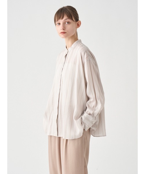 JOHN SMEDLEY(ジョンスメドレー)の「スカーフ付シアーブラウス|FB109(シャツ/ブラウス・レディース・ベージュ・F)」の5枚目の写真
