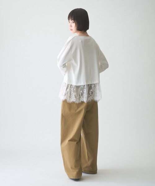 CIAOPANIC TYPY(チャオパニックティピー)の「∴裾レースリブロンTee(Tシャツ/カットソー・レディース・ホワイト/ライトグレー/ブラック・ONE SIZE)」の13枚目の写真