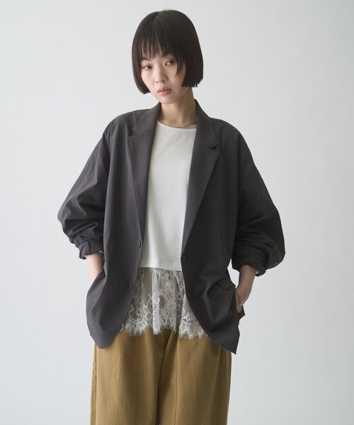 CIAOPANIC TYPY(チャオパニックティピー)の「∴裾レースリブロンTee(Tシャツ/カットソー・レディース・ホワイト/ライトグレー/ブラック・ONE SIZE)」の15枚目の写真