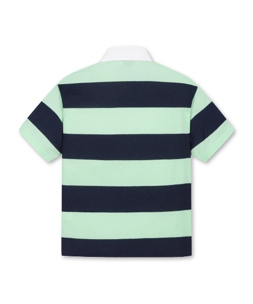 WAAC(ワック)の「WOMEN ルーズフィットボーダーピケポロシャツ(ポロシャツ・レディース・ネイビー・SMALL/MEDIUM)」の6枚目の写真
