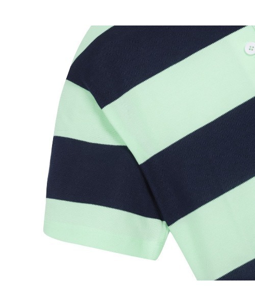 WAAC(ワック)の「WOMEN ルーズフィットボーダーピケポロシャツ(ポロシャツ・レディース・ネイビー・SMALL/MEDIUM)」の3枚目の写真