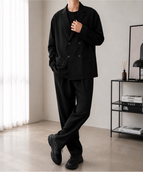 CERCA(チェルカ)の「【Bls】 【ZM】【Bling Leads】梨地BIG SETUP JKT&テーパードパンツ(セットアップ・メンズ・ブラック/チャコール・LARGE/MEDIUM)」の6枚目の写真