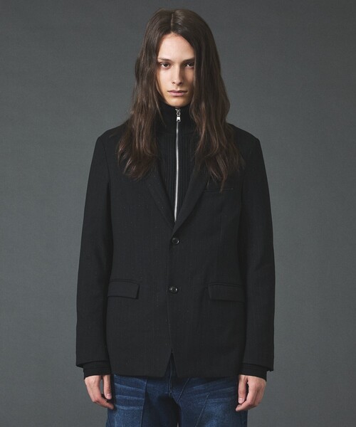 5351 POUR LES HOMMES（ゴーサンゴーイチプールオム）の「【セットアップ対応】ルレックス ストライプ ノッチドラペル ジャケット（セットアップ・メンズ・ブラック/グレー・44/46/48/50）」の4枚目の写真