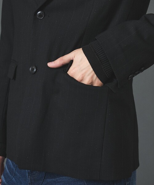 5351 POUR LES HOMMES（ゴーサンゴーイチプールオム）の「【セットアップ対応】ルレックス ストライプ ノッチドラペル ジャケット（セットアップ・メンズ・ブラック/グレー・44/46/48/50）」の10枚目の写真