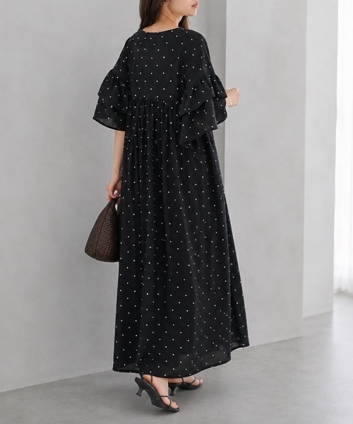 Muffiny(マフィニー)の「ボリュームスリーブワンピース【Indian Cotton】(ワンピース・レディース・ドット/アイボリー・MEDIUM)」の13枚目の写真