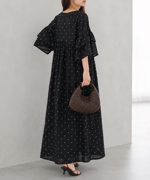 Muffiny(マフィニー)の「ボリュームスリーブワンピース【Indian Cotton】(ワンピース・レディース・ドット/アイボリー・MEDIUM)」の14枚目の写真