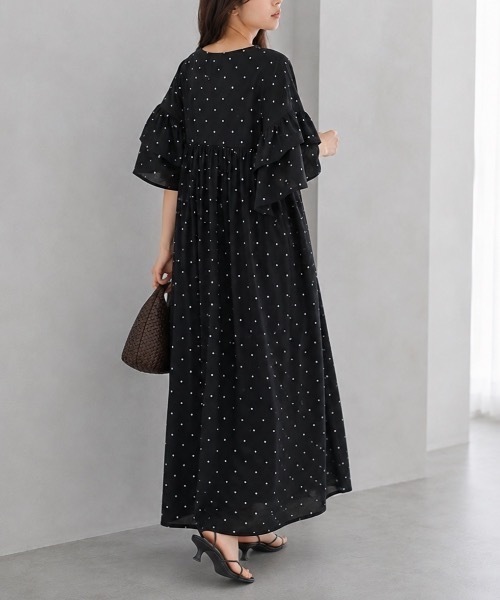 Muffiny(マフィニー)の「ボリュームスリーブワンピース【Indian Cotton】(ワンピース・レディース・ドット/アイボリー・MEDIUM)」の20枚目の写真