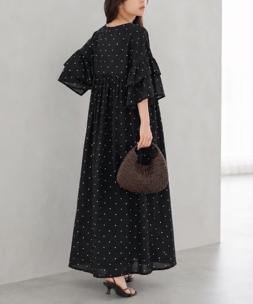 Muffiny(マフィニー)の「ボリュームスリーブワンピース【Indian Cotton】(ワンピース・レディース・ドット/アイボリー・MEDIUM)」の21枚目の写真